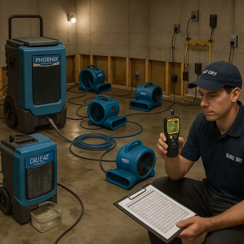Structural Drying and Dehumidification process in Woodbury, NJ